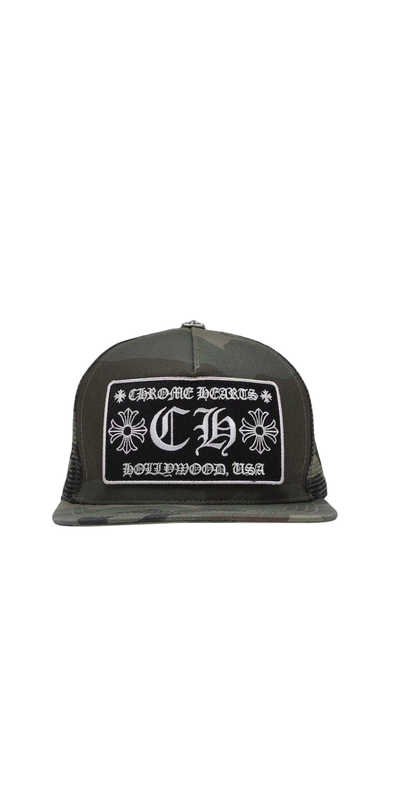 Chrome Hearts Camo CH Hollywood Trucker Hat
